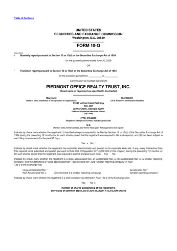 Thumbnail Piedmont Realty Trust 10-Q Quarterly Report FY 