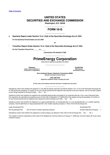 Thumbnail PrimeEnergy Resources 10-Q Quarterly Report FY 