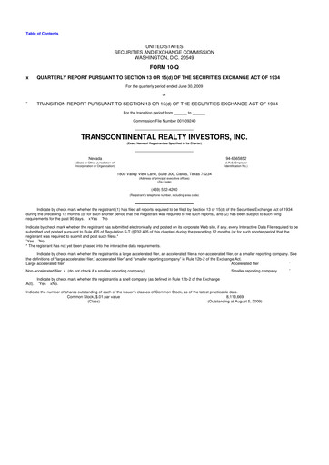 Thumbnail Transcontinental Realty Investors 10-Q Quarterly Report FY 