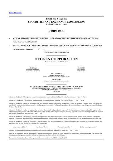 Thumbnail Neogen 10-K Annual Report 