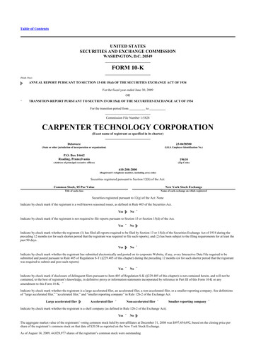 Thumbnail Carpenter Technology 10-K Annual Report 