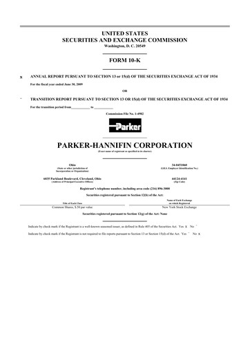 Thumbnail Parker-Hannifin
 10-K Annual Report 