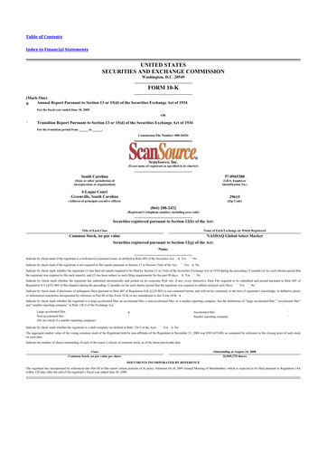 Thumbnail ScanSource 10-K Annual Report 