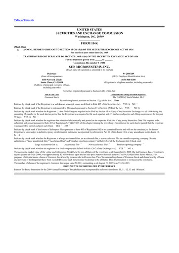 Thumbnail Sun Microsystems 10-K Annual Report 