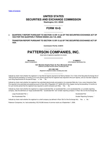 Thumbnail Patterson Companies
 10-Q Quarterly Report FY 