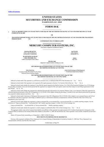 Thumbnail Mercury Systems 10-K Annual Report 