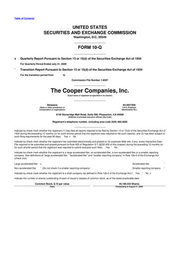 Vorschaubild Cooper Companies 10-Q Quartalsbericht  