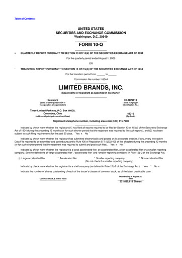 Thumbnail Bath & Body Works 10-Q Quarterly Report FY 