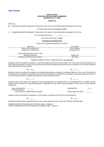 Thumbnail Marcus Corporation
 10-Q Quarterly Report FY 