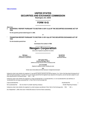 Vorschaubild Neogen 10-Q Quartalsbericht  