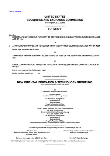 Vorschaubild New Oriental 20-F Jahresbericht 