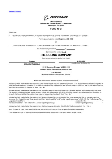 Miniature Boeing 10-Q Rapport trimestriel  