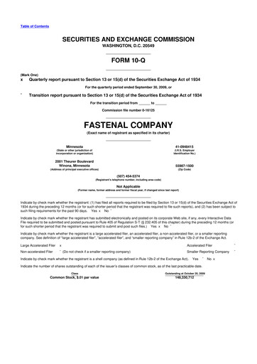 Vorschaubild Fastenal 10-Q Quartalsbericht  