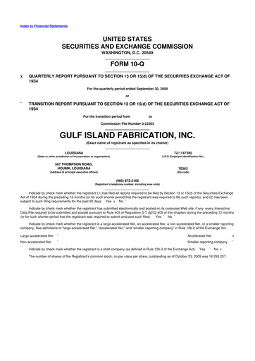Thumbnail Gulf Island Fabrication
 10-Q Quarterly Report FY 