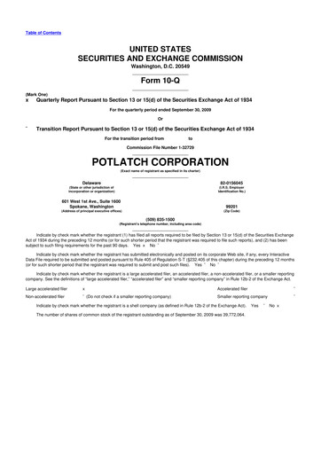 Thumbnail PotlatchDeltic
 10-Q Quarterly Report FY 