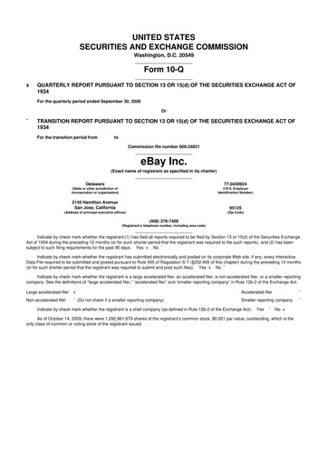 Thumbnail eBay 10-Q Quarterly Report FY 