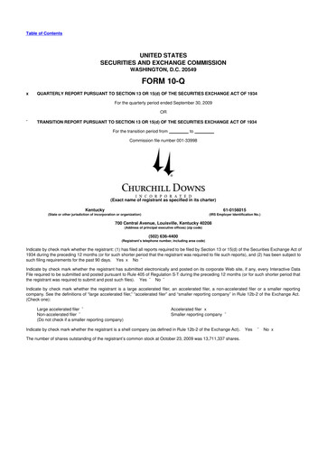Vorschaubild Churchill Downs 10-Q Quartalsbericht  