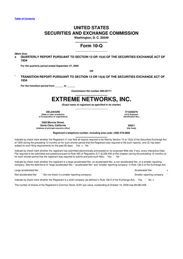Thumbnail Extreme Networks
 10-Q Quarterly Report FY 