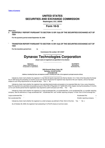 Thumbnail Dynavax Technologies
 10-Q Quarterly Report FY 
