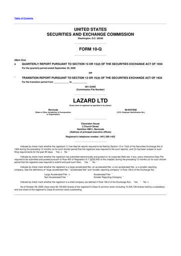 Thumbnail Lazard 10-Q Quarterly Report FY 