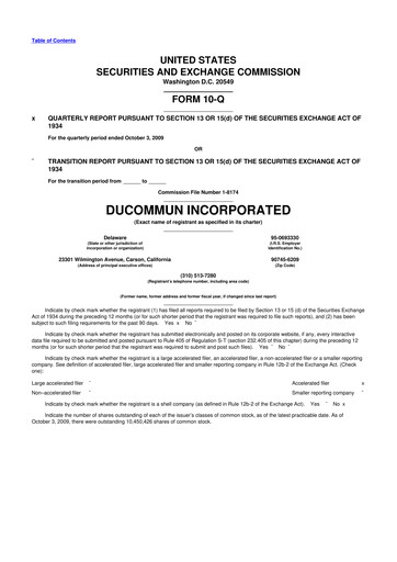 Thumbnail Ducommun 10-Q Quarterly Report FY 