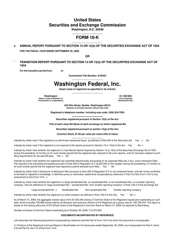 Thumbnail WaFd Bank 10-K Annual Report 