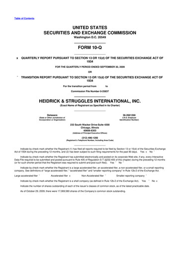 Miniature Heidrick & Struggles

 10-Q Rapport trimestriel  