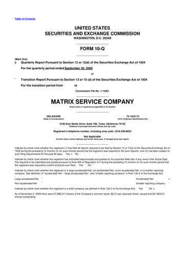 Thumbnail Matrix Service Company 10-Q Quarterly Report FY 