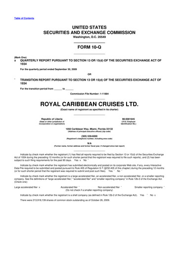 Vorschaubild Royal Caribbean Group 10-Q Quartalsbericht  