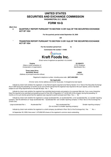 Thumbnail Mondelez International 10-Q Quarterly Report FY 