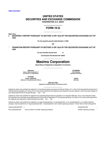 Thumbnail Masimo 10-Q Quarterly Report FY 