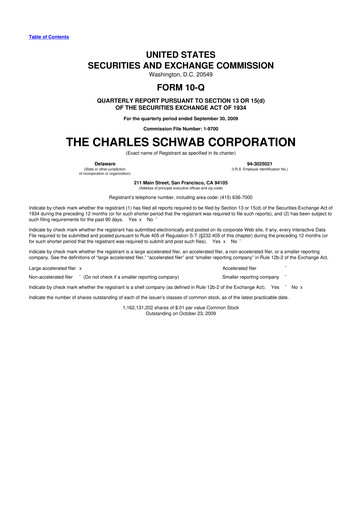 Thumbnail Charles Schwab 10-Q Quarterly Report FY 