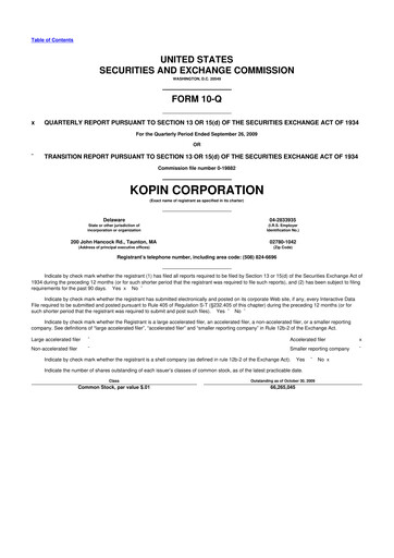Thumbnail Kopin Corporation
 10-Q Quarterly Report FY 