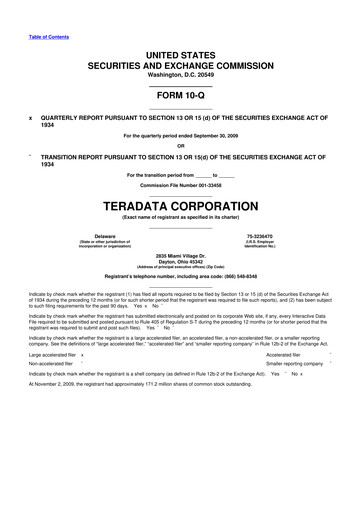 Thumbnail Teradata 10-Q Quarterly Report FY 