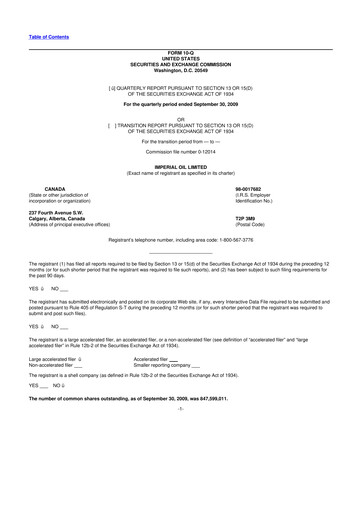 Thumbnail Imperial Oil
 10-Q Quarterly Report FY 