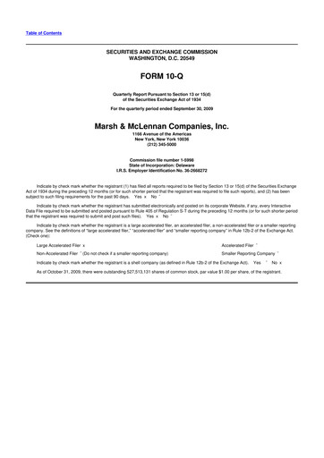 Vorschaubild Marsh & McLennan Companies 10-Q Quartalsbericht  