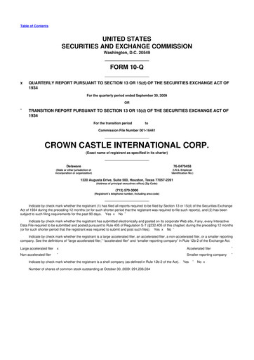 Vorschaubild Crown Castle 10-Q Quartalsbericht  
