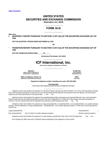 Thumbnail ICF International 10-Q Quarterly Report FY 