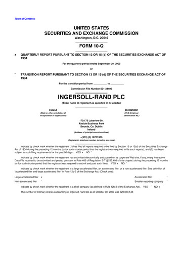 Thumbnail Trane Technologies
 10-Q Quarterly Report FY 