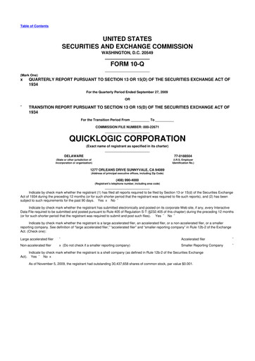 Thumbnail Quicklogic 10-Q Quarterly Report FY 