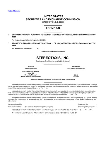 Vorschaubild Stereotaxis 10-Q Quartalsbericht  