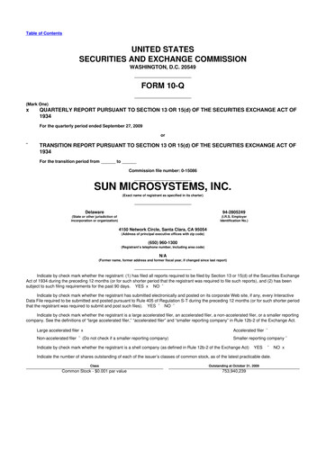 Thumbnail Sun Microsystems 10-Q Quarterly Report FY 