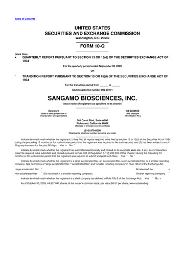 Thumbnail Sangamo Therapeutics
 10-Q Quarterly Report FY 