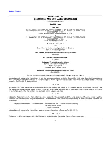 Vorschaubild Bank of America  10-Q Quartalsbericht  