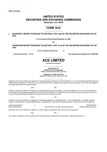 Vorschaubild Chubb 10-Q Quartalsbericht  