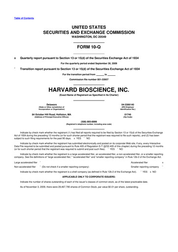 Thumbnail Harvard Bioscience 10-Q Quarterly Report FY 