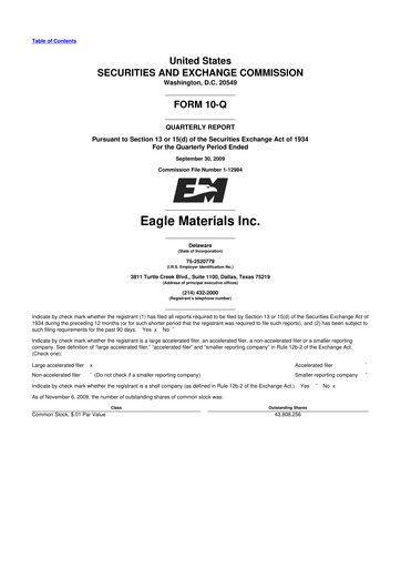 Thumbnail Eagle Materials
 10-Q Quarterly Report FY 