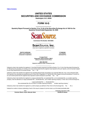 Thumbnail ScanSource 10-Q Quarterly Report FY 