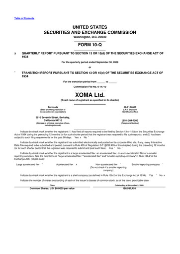 Thumbnail XOMA Royalty 10-Q Quarterly Report FY 