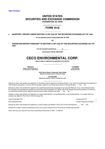 Thumbnail CECO Environmental
 10-Q Quarterly Report FY 